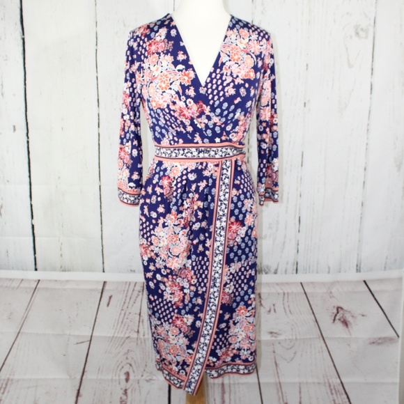 Beige by ECI Dresses & Skirts - Beige by ECI Blue Floral Form Fitting Dress Size 4